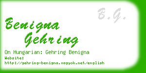 benigna gehring business card